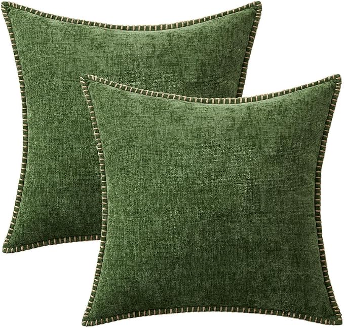 MIULEE Decorative Couch Throw Pillow Covers 16x16 Inch Forest Green 2 Pack | - Image 8