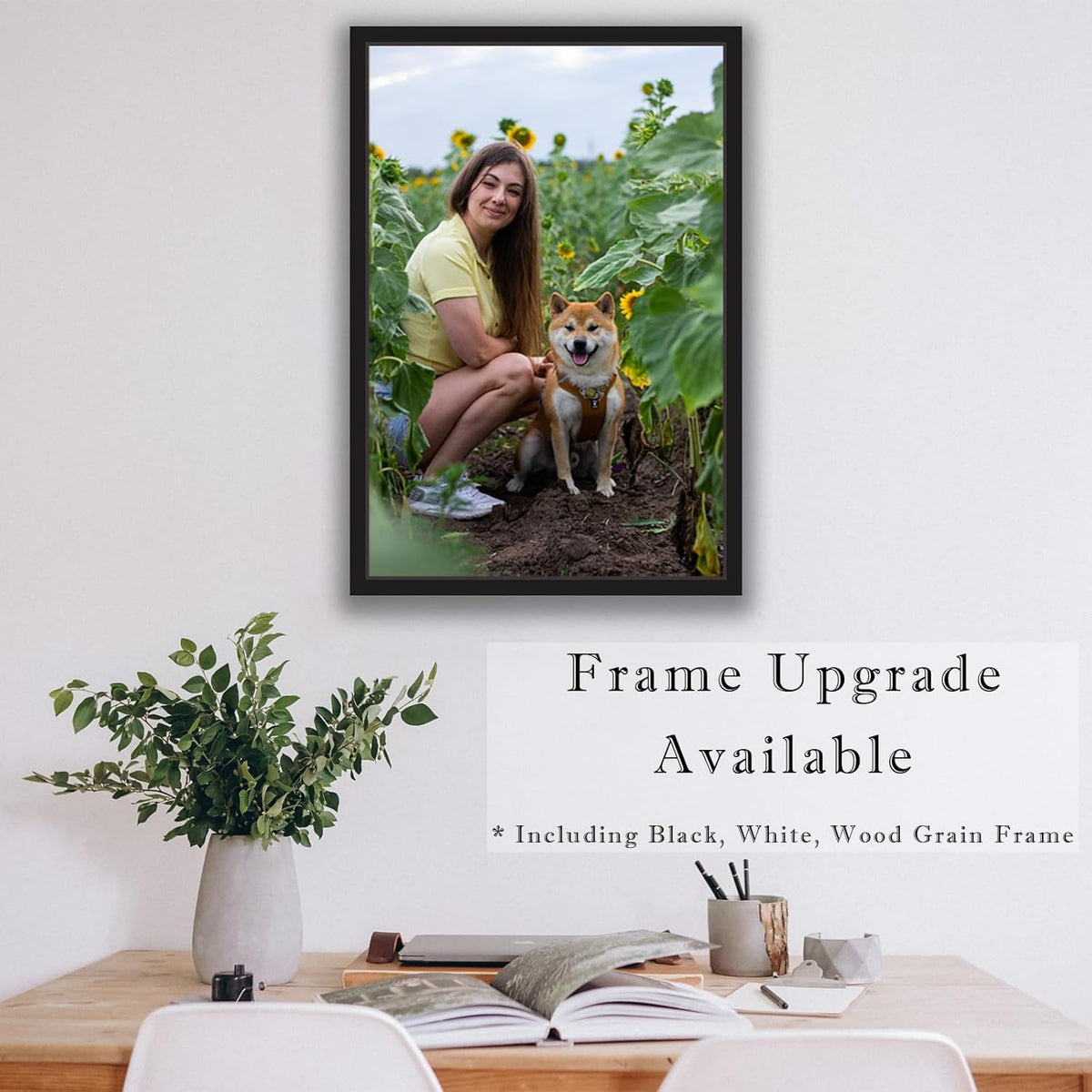 Custom Canvas Prints with Your Photos (12x24, Framed Canvas) Customized Wall Art Personalized Canvas Pictures for Pet/Family Gifts for Mom/Men/Women