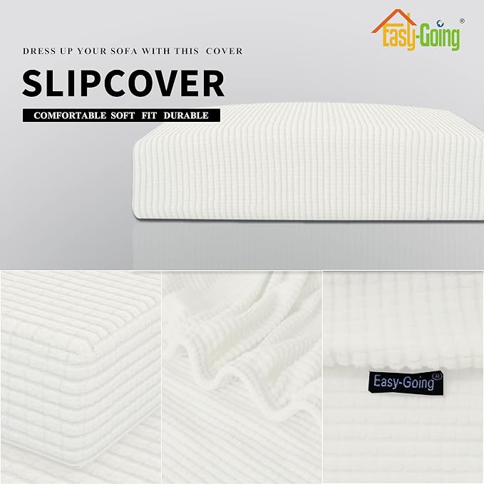 Easy-Going Stretch 1 Piece Loveseat Couch Cushion Cover - Image 3