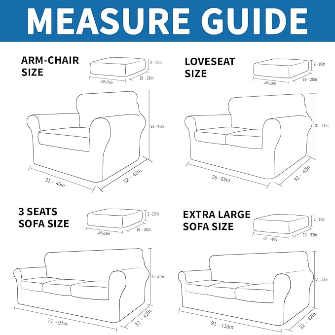 XINEAGE 2026 New 4 Pieces Couch Covers - Image 2