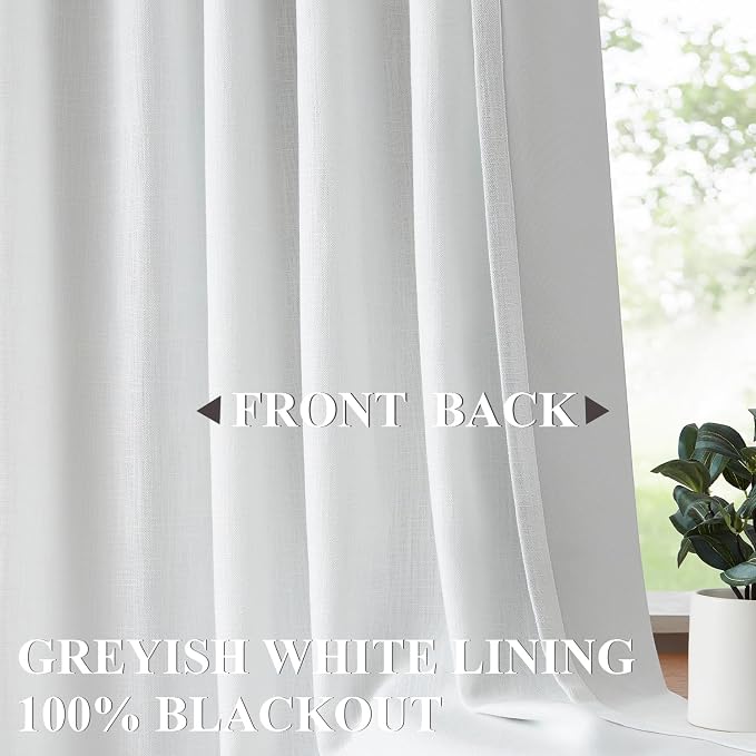 Vision Home White Pinch Pleated Full Blackout Curtains 60 inch Wide Thermal - Image 4