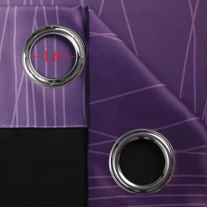 Black and Purple Ombre Blackout Curtains 54 Inch Length | Room Darkening - Image 7