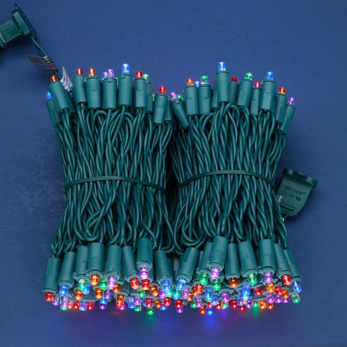 200 Count Multicolor Wide Angle LED Christmas Lights, 66 ft Green Wire UL Certified Commercial Grade 5mm Holiday String Light Set (Multicolor)