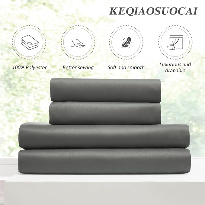 Grey Pinch Pleat Curtains & Drapes 104 Inches Long 2 Panels Set, Darkening - Image 5