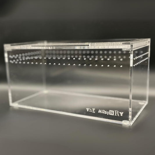 THE MASONRY | Acrylic Terrarium for Isopod Enclosure | 8"x4"x4" | Sling Tarantula Enclosure and Bug Tank | Small Spider Habitat | Terrarium Pre-Assembled with Magnetic Lock