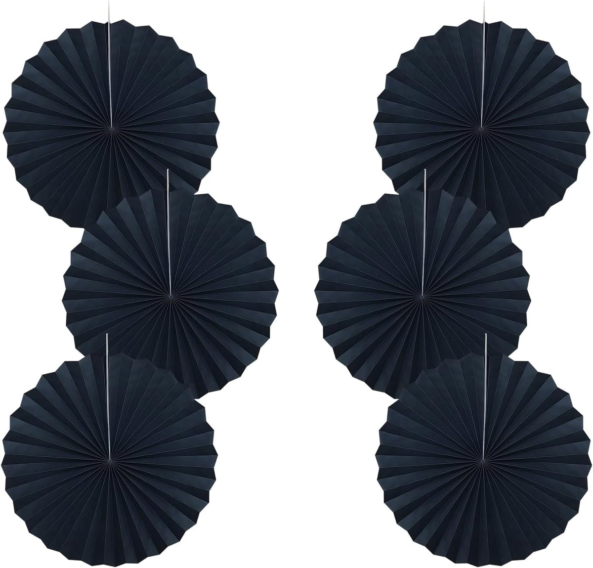 Black Party Decorations,Halloween Decor Events Accessories,Black Birthday Decorations,Anniversary Decorations for Party,Birthday Decorations for Men 16in Hanging Paper Fans 30 Color DIY Set(Black)