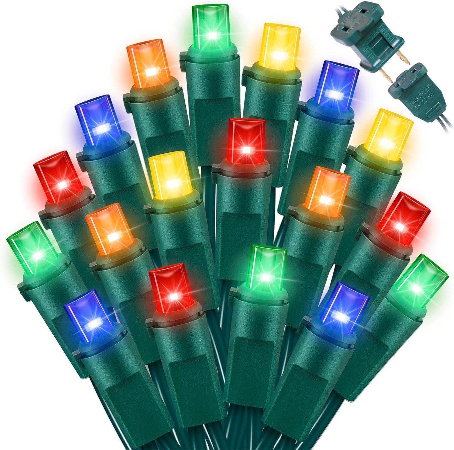 60 Count Multicolor- String Lights - LED Christmas Lights, Mini led Lights for Indoor Outdoor Home Holiday Party Wedding Independence Day Decoration
