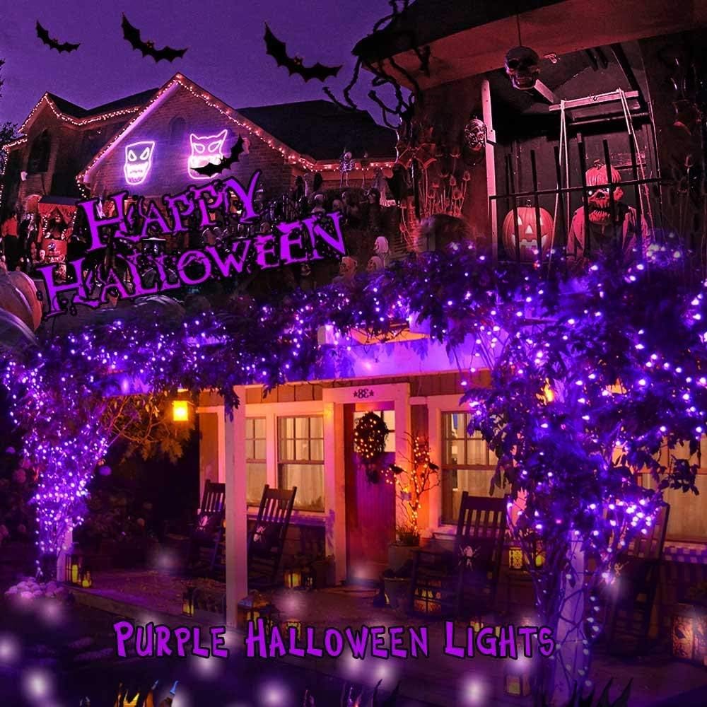 Brizled Purple Halloween Lights, 33ft 100 LED Halloween Lights Outdoor, Connectable Purple String Light 120V UL Certified Christmas Tree Light, Indoor Xmas Light for Xmas Tree Party Home Decorations