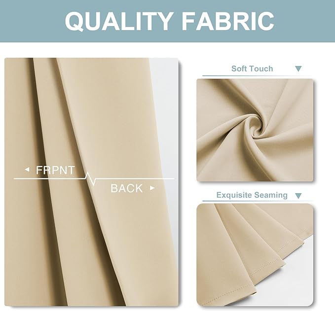 ChrisDowa Blackout Curtains for Bedroom and Living Room 63 Inches Long | 2 - Image 3