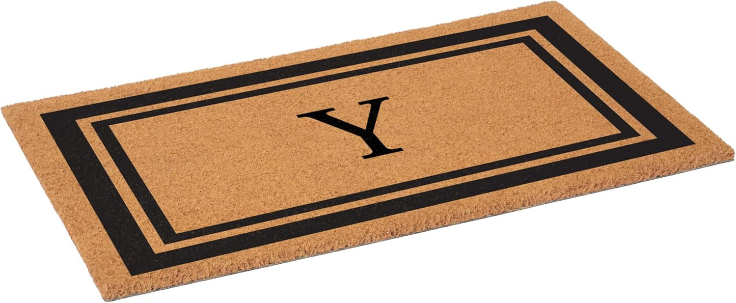 Calloway Mills 152963048Y Black Border 30" x 48" Monogram Doormat Letter (Y)