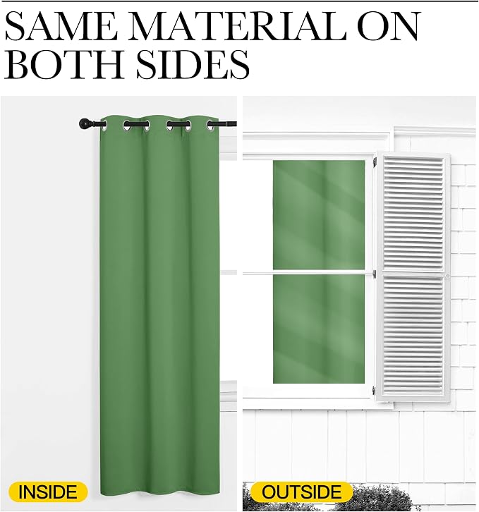 NICETOWN Froest Green Blackout Curtains 86 inches Length - Image 5