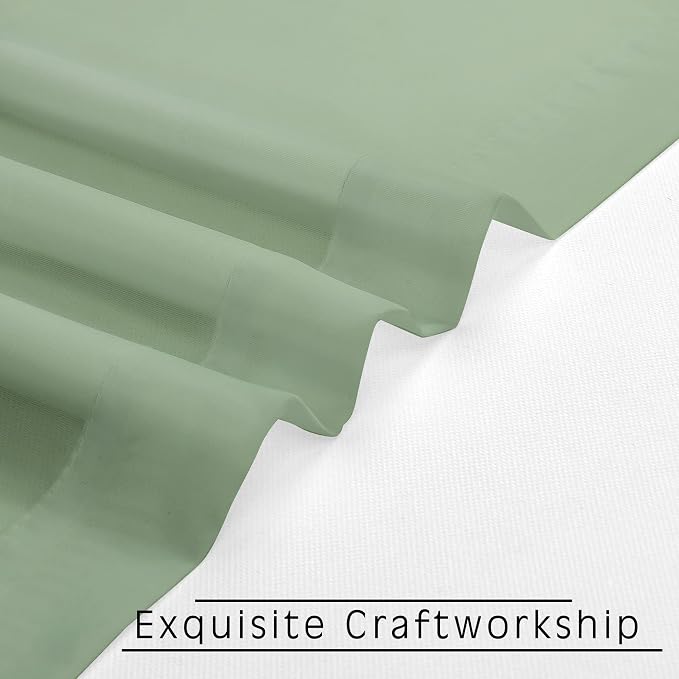 Sheer Curtains, Sage Green Sheer Curtains 63 inch Length 2 Panels Set, Rod - Image 6