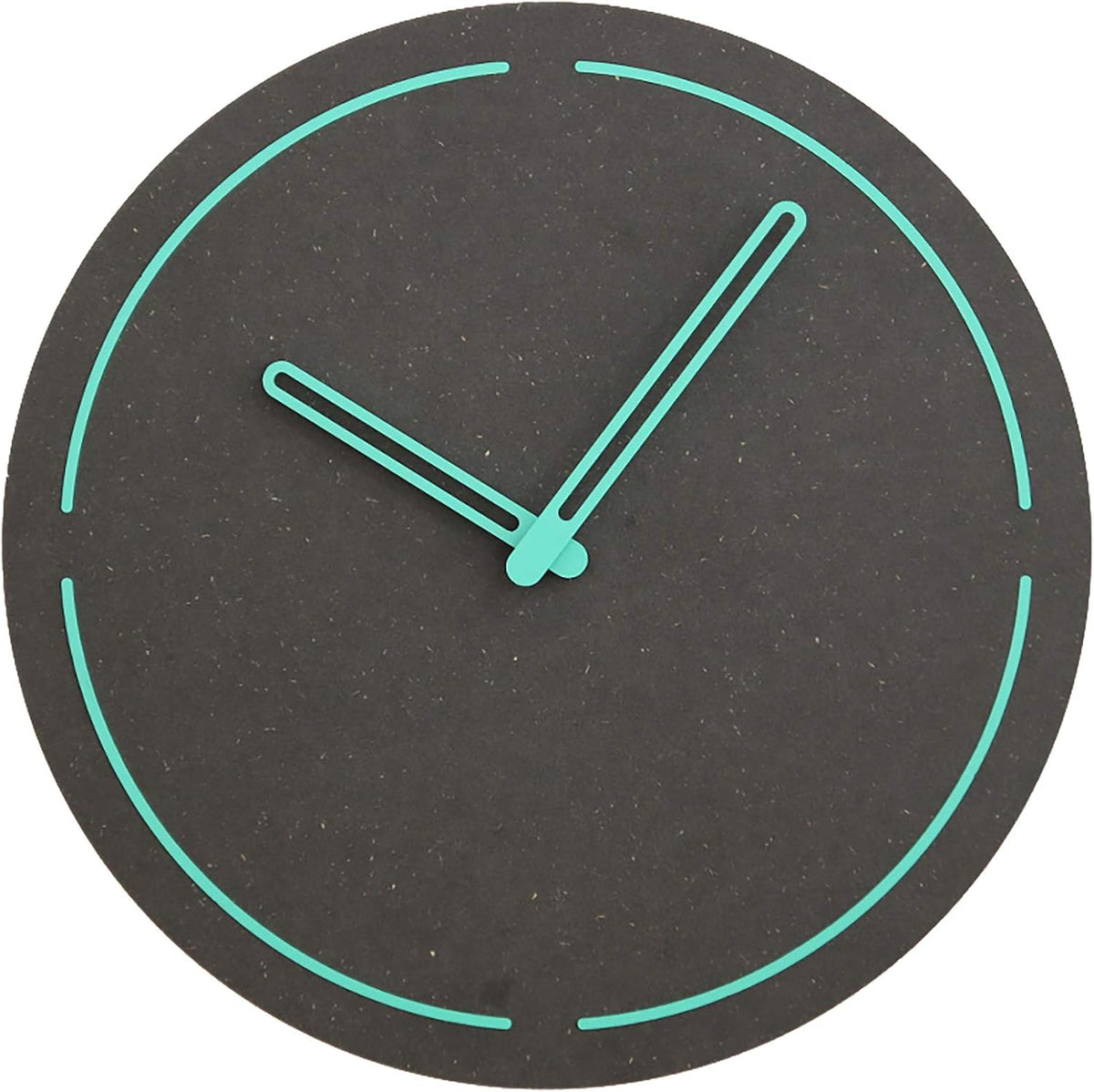 Stephanie Imports Modern Minimalist Dark Concrete Gray Silent Wall Clock (Teal)
