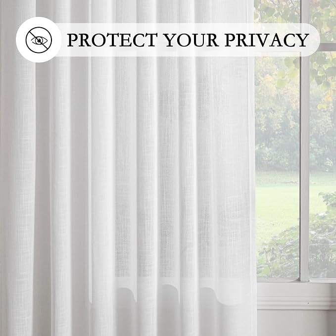 MYSKY HOME 30 Inches Long White Tiers Curtains - Image 7