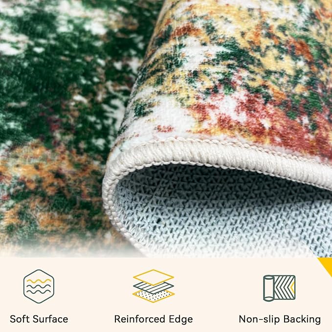 RELEANY Washable 5'x8' Abstract Area Rug - Image 4