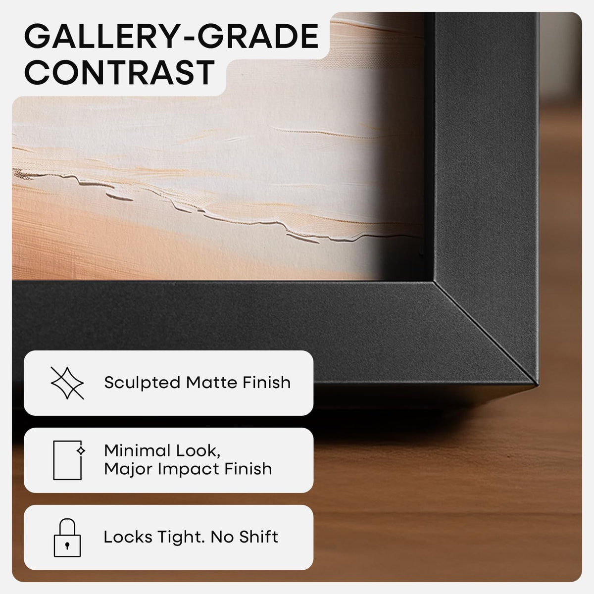 Homeforia 8x8 Black Picture Frame, High End Metal 8 x 8 Square Photo Frames with Mat 6 by 6, 8x8 Poster Frame Matted to 6x6 inch Print, 8by8 Wall or Tabletop Frames, Tempered Glass, Wall Kit, Set of 1