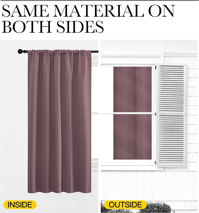 NICETOWN 2 Panels Blackout Curtains, Rod Pocket Thermal Insulated Drapess - Image 7