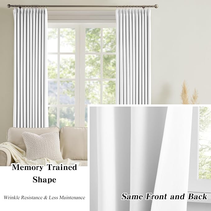 Pleated White Curtains 72 Inches Long - Image 6