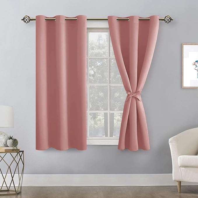 Blackout Curtains for Bedroom, 2 Panels, Dusty Rose, 42 x 54 Inch | Thermal - Image 8