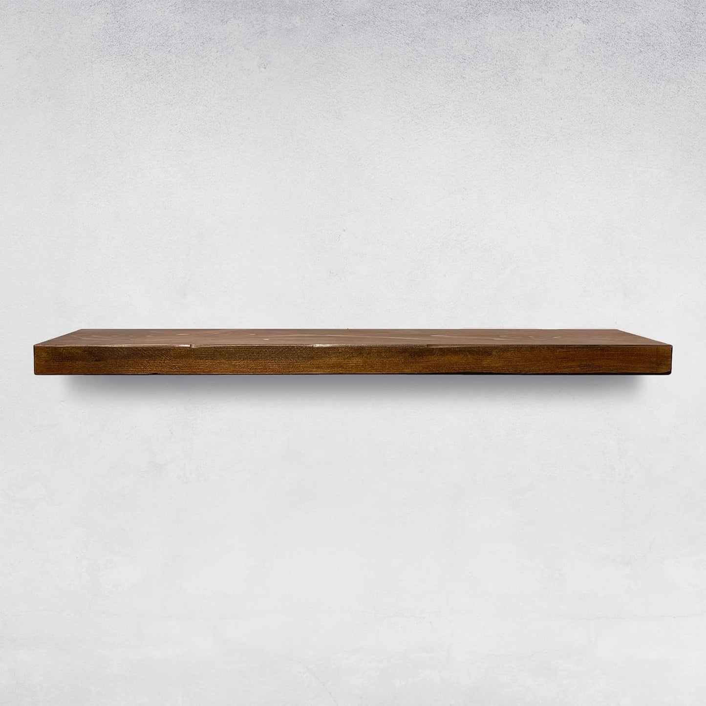 URBANDI, Rustic Floating Shelves, Set of 2, Hidden Bracket, Solid Wood, Heavy Duty, Wall Mounted Shelves, (Provincial, 48Wx10D)