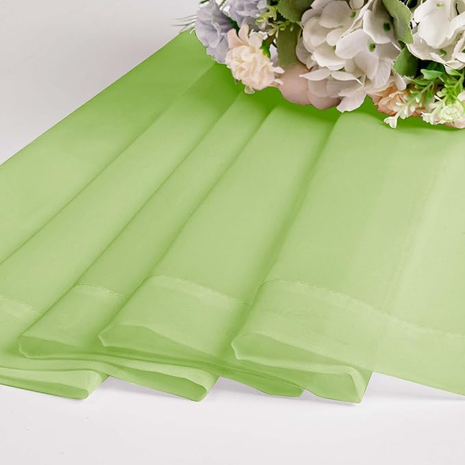 Lime Sheer Curtains for Bedroom Living Room 72 Inches Long 2 Panels Set - Image 7