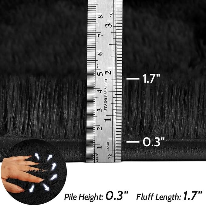 9x12 Area Rug Fluffy Shaggy Ultra Soft Faux Fur Non-Slip Machine Washable Carpet - Image 7