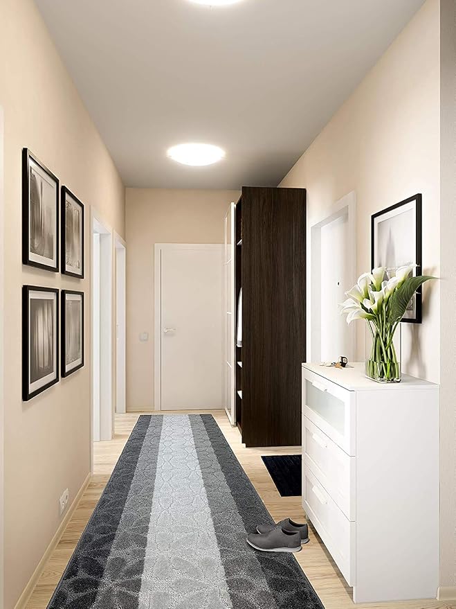 29 Ft Gray Extra Long Hallway Runner Rug, Non Slip Washable, Pet Friendly | - Image 2