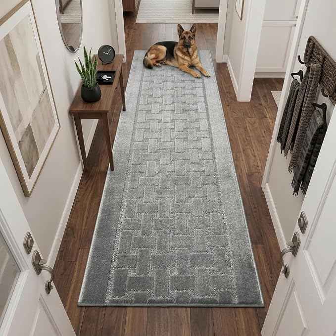 Runner Rug 27 ft, Extra Long Non-Slip Washable Rug, Rubber Backing, Rolled in - Image 4