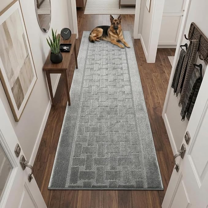 Runner Rug 20 ft, Extra Long Non-Slip Washable Rug, Rubber Backing, Rolled in - Image 4
