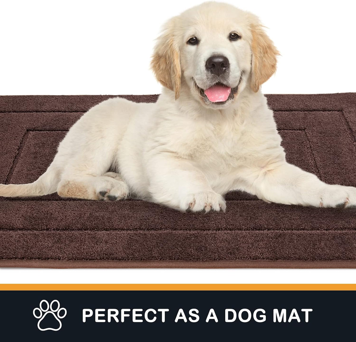PURRUGS Dirt Trapping Door Mat 32" x 47", Non-Slip/Skid Machine Washable Entryway Rug, Dog Doormat, Super Absorbent Welcome Mat for Muddy Wet Shoes and Paws, Brown