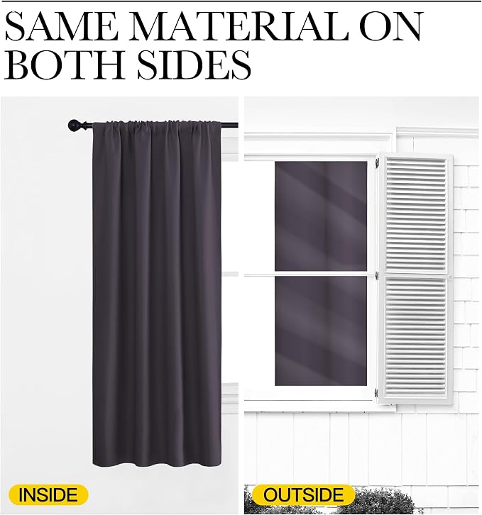 NICETOWN Window Curtains for Bedroom, 2 Panels, W42 x L48 -Inch, Home - Image 5