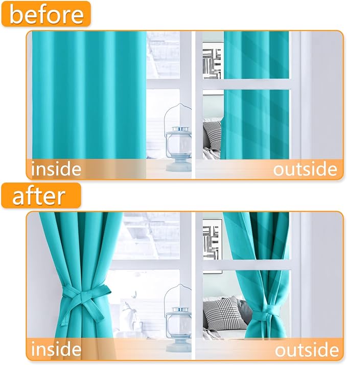 Blackout Curtains for Bedroom, 52 x 45 Inch, 2 Panels | Thermal Insulated & - Image 4