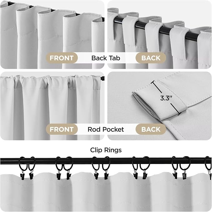 Joydeco 72 Inch 60% Blackout White Curtains 2 Panels, Elegant Soft Sheer - Image 3