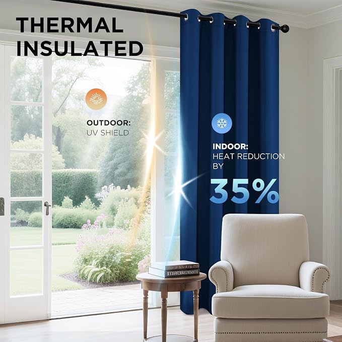 Joydeco Blackout Curtains 72 Inch Length 2 Panels Set, Thermal Insulated Long - Image 5