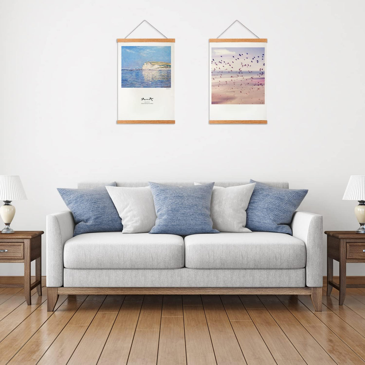 FALAMON Magnetic Poster Hanger Frame, 17x22 17x24 17x11 Teak Wood Magnet Poster Frame for Posters, Prints, Photos, Pictures, Maps, Scrolls, and Canvas Artwork