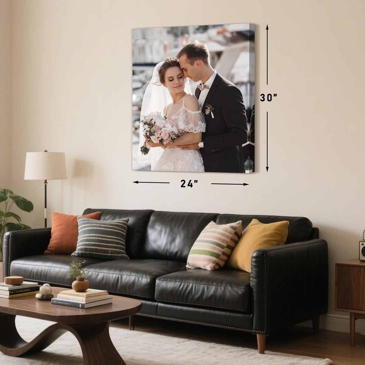 Personalized Custom Canvas Prints with Your Photos & Text, Customized Picture Print, Transform Own Images Into Framed Wall Art Digitally Printed Photo to Canvas, Keepsakes Gifts for Family 30x24’’