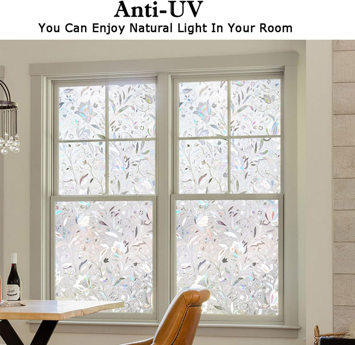 Kromapolis Window Film, Window Privacy Film, Vinyl Glass Covering, Stained Glass Decorative Film, Window Film Privacy Frosted, Static Window Clings, Non-Adhesive, No-Glue (29.5 x 78.7inch)
