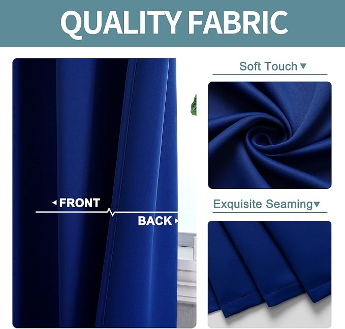 ChrisDowa Blackout Curtains for Bedroom and Living Room 54 Inches Long | 2 - Image 3