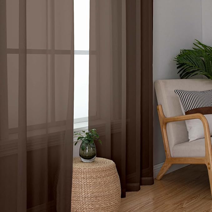 Sheer Curtains 54 inches Long for Living Room Bedroom, Rod Pocket Light - Image 7