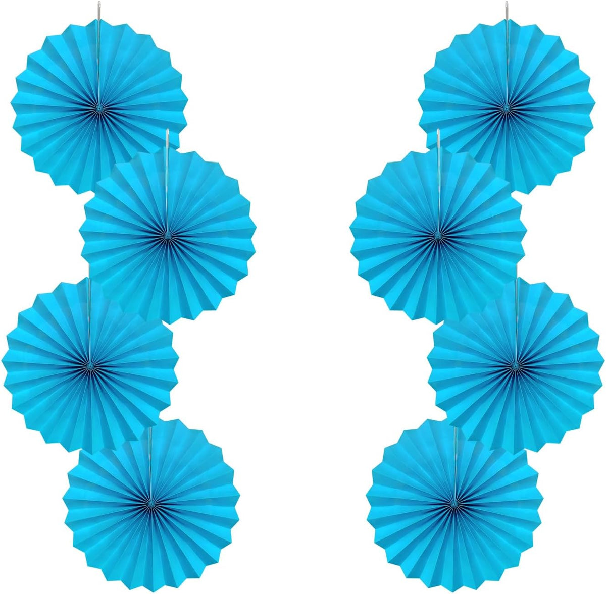 Blue Hanging Paper Fans,Blueaccessories Paper Decorations for Party,Blue Harmony Classroom Decorations,Party Decorations for Boys 12in Hanging Paper Fans 30 Color DIY Set (Sky Blue)