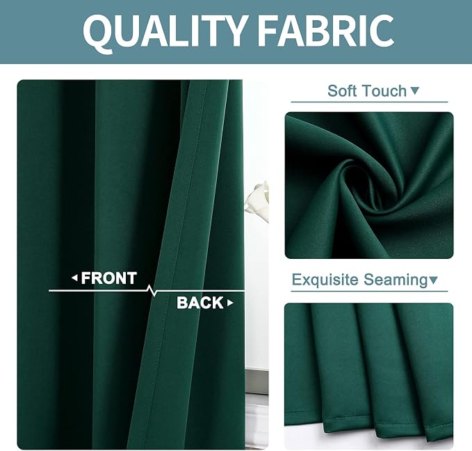 ChrisDowa Blackout Curtains for Bedroom and Living Room 48 Inches Long | 2 - Image 3
