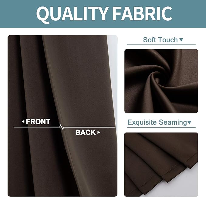 ChrisDowa Blackout Curtains for Bedroom and Living Room 45 Inches Long | 2 - Image 3