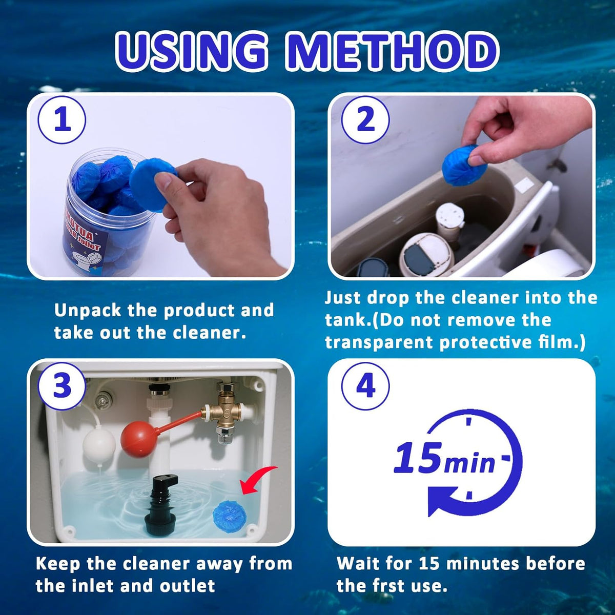 coldchill Toilet Bowl Cleaners 20 PACK, Long-Lasting Toilet Bowl Cleaner Tablets with Sustained-Release Technology Against Tough Stains, Automatic Toilet Cleaner for Deodorizing & Descaling