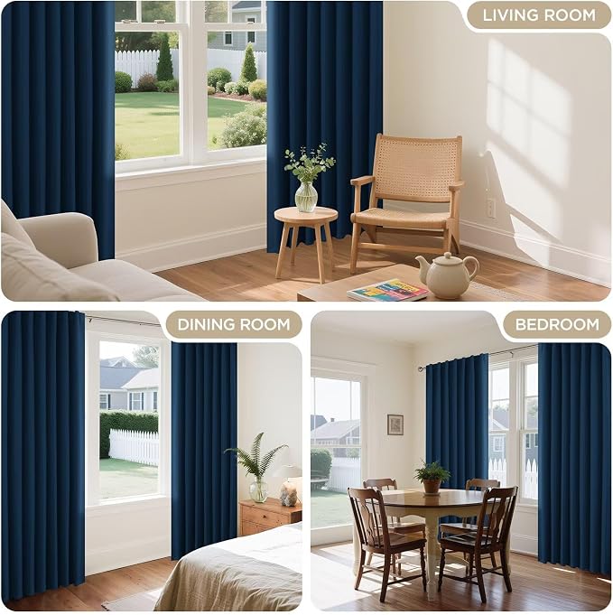 Joydeco Blackout Curtains 96 Inches Long, Thermal Insulated Black Out Curtains - Image 7