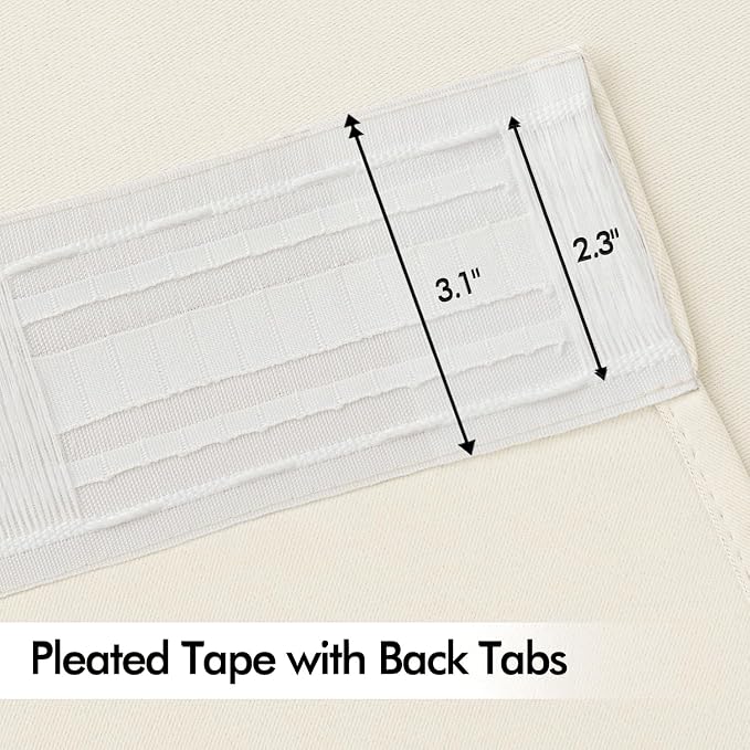 MIULEE Birch Back Tab Blackout Curtains 52x120 Inch Long 2 Panels Set | Rod - Image 4