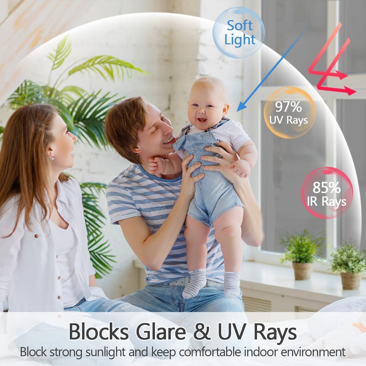 Niviy One Way Window Privacy Film Window Tint for Home See Out Not in Effect Anti UV Heat Control Glass Door Film for Home Office (Silver 29.5" x 118")