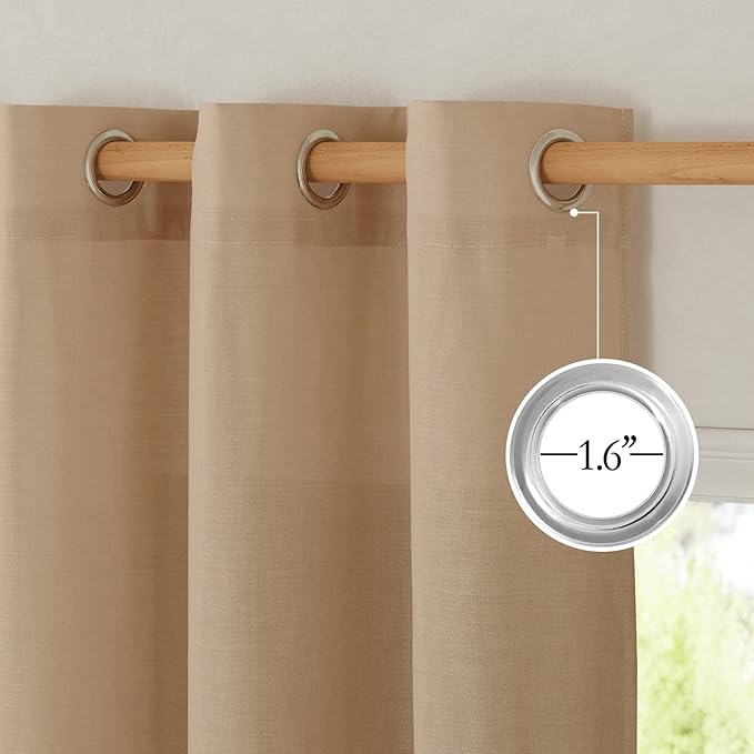 NICETOWN Rustic Linen 102 inch Long Curtains - Image 2