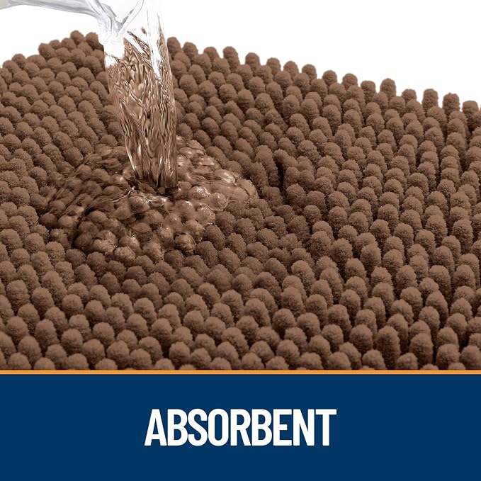 OLANLY Dog Door Mat for Muddy Paws 59x24, Super Absorbent Chenille Mud Mat | - Image 3