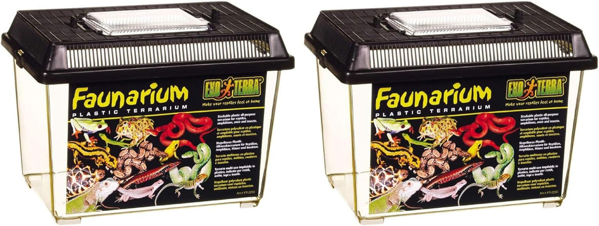 Exo Terra Faunarium, Plastic Reptile Terrarium, Small, PT2255 (Pack of 2)