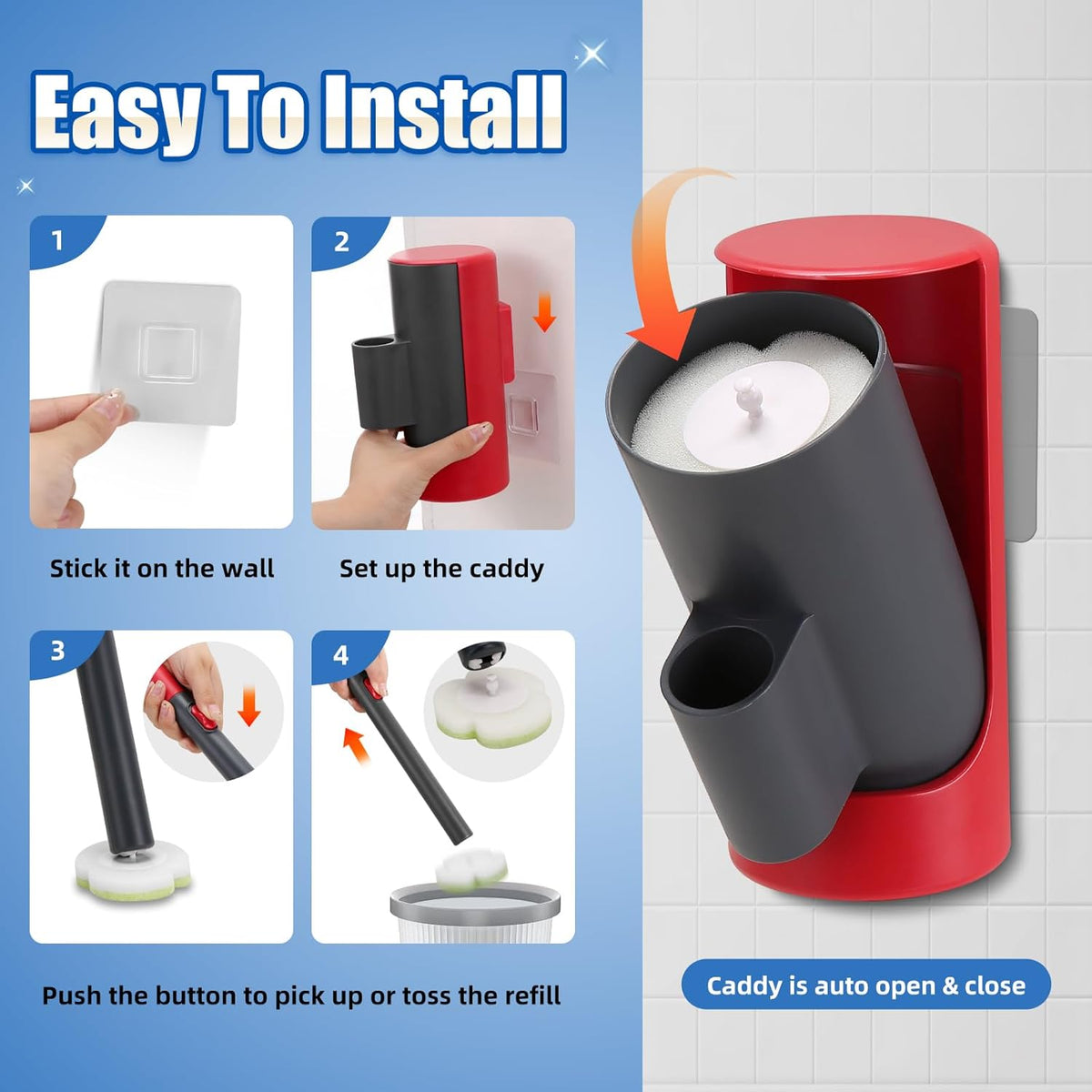Disposable Toilet Brush - 30 Toilet Wand Refills,Toilet Brush with Holder,Disposable Toilet Bowl Cleaner Wand for Deep Cleaning and Hygienic Bathroom Maintenance.